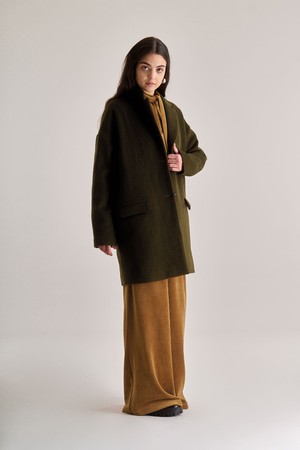 OLIVIA Recycled Wool Poly Coat - Olive from KOMODO