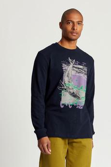 HAKON WHALE  - Organic Cotton Tee Navy via KOMODO