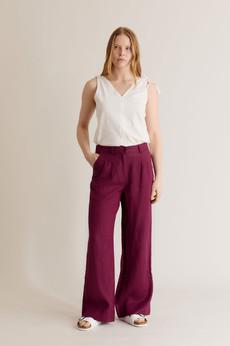 LION - Linen Trousers Berry via KOMODO