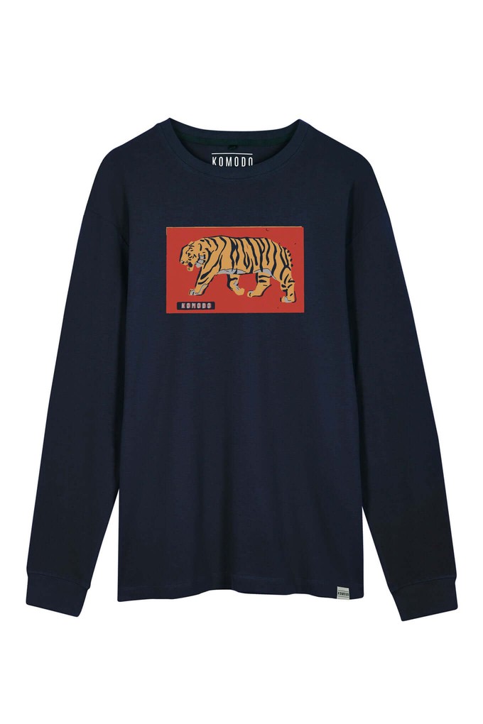 HAKON BENGAL TIGER -  Organic Cotton Tee Navy from KOMODO