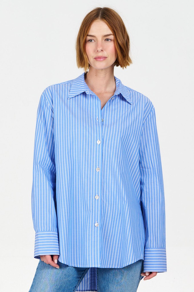 BUSBY Organic Cotton Shirt - Blue Stripe from KOMODO