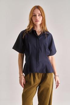 AMALIE Cotton Tencel Top - Navy via KOMODO