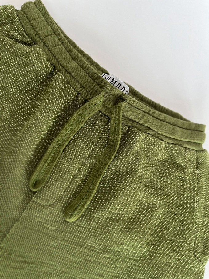 CALUM - Organic cotton shorts - Green melange from KOMODO