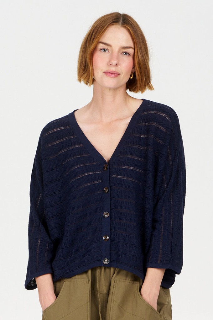 MALI Organic Ramie Cotton Batwing Jumper - Navy from KOMODO