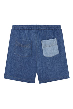 MARIO - Linen Shorts Blue Patchwork from KOMODO