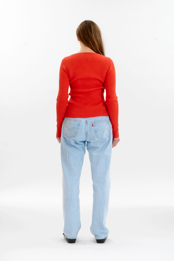 WASABI Organic Cotton Rib Knit Top - Red from KOMODO