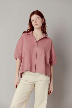 KIMONO Organic Linen Shirt - Dusty Pink van KOMODO