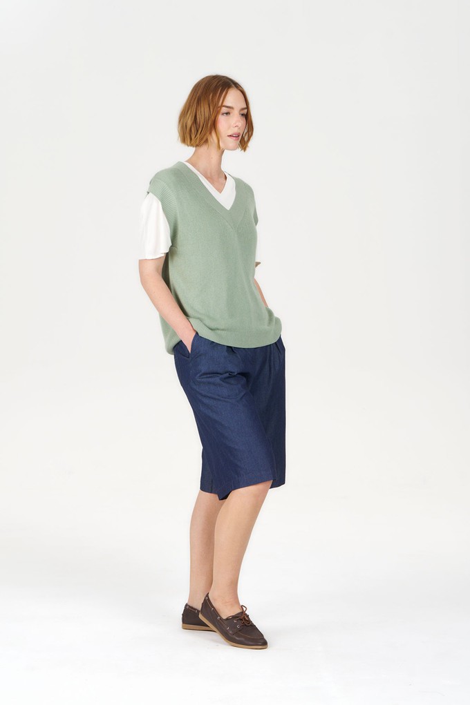 SANDER Organic Ramie Cotton Vest - Sage from KOMODO