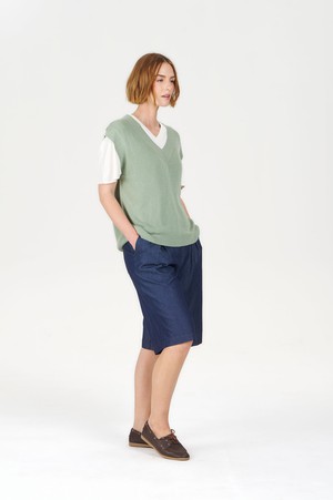 SANDER Organic Ramie Cotton Vest - Sage from KOMODO