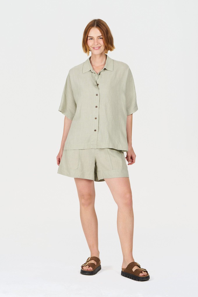 KIMONO Tencel Linen Shirt - Soft sage from KOMODO