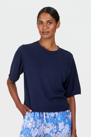 CAMILLE Organic Ramie Cotton Tee - Navy from KOMODO
