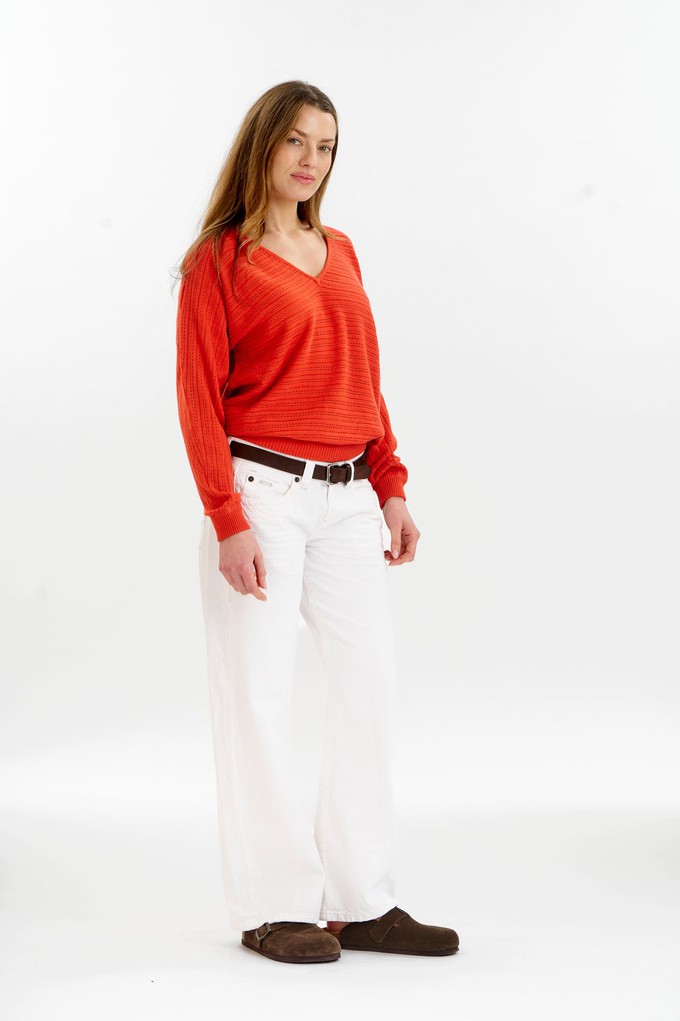 PIA Organic Cotton Pointelle Jumper - Red from KOMODO