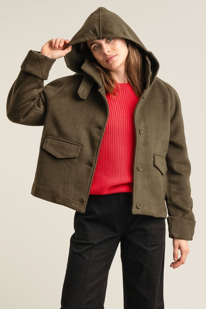 WICKER Recycled Wool Poly Coat - Olive from KOMODO