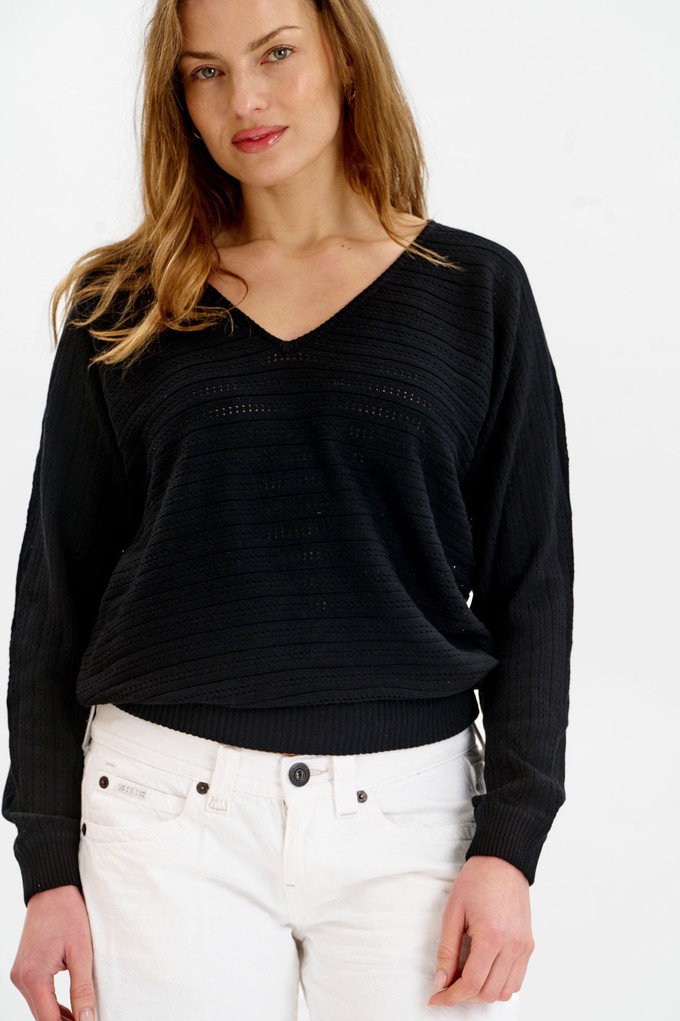 PIA Organic Cotton Pointelle Jumper - Black from KOMODO