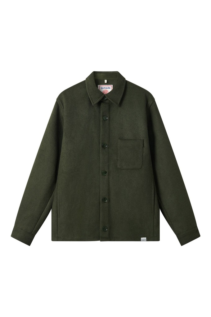 JOHAN Recycled Wool Poly Blend Over Shirt- Olive from KOMODO