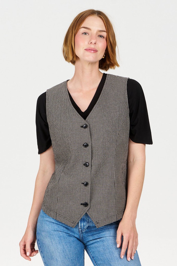 TESSA Organic Cotton Vest - check from KOMODO