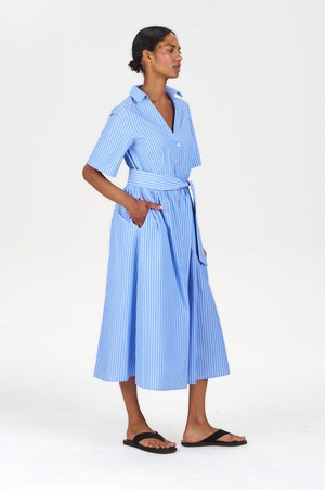 SHORE Organic Cotton Dress - Blue Stripe from KOMODO