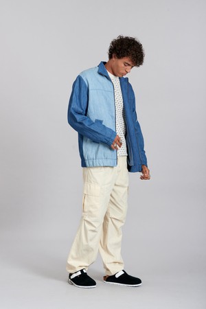 TOBIAS - Linen Jacket Blue Patchwork from KOMODO