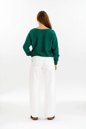 PIA Organic Cotton Pointelle Jumper - Green from KOMODO