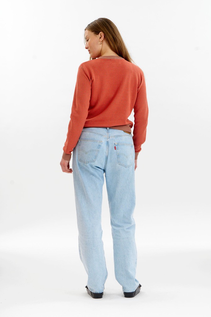 HANA Organic Cotton Jumper - Coffee & Red from KOMODO