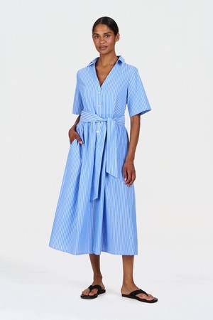 SHORE Organic Cotton Dress - Blue Stripe from KOMODO