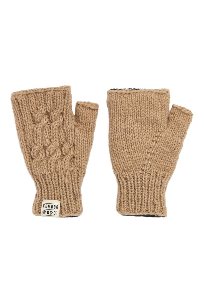 ENA - Fleece Lined Lambswool Mittens Putty from KOMODO