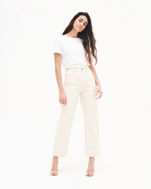 Bobbie undyed witte barrel jeans from Kuyichi