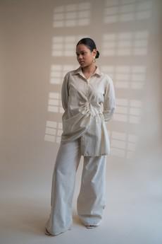 Dawning Draped Shirt via Lafaani