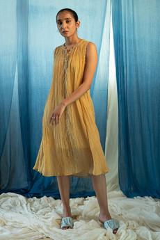 AY Chanderi Gathered Dress via Lafaani