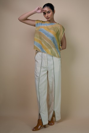 Meadows Handpainted Cropped Bib from Lafaani