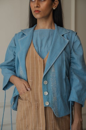 Materiality Sleeveless Cropped Jacket from Lafaani