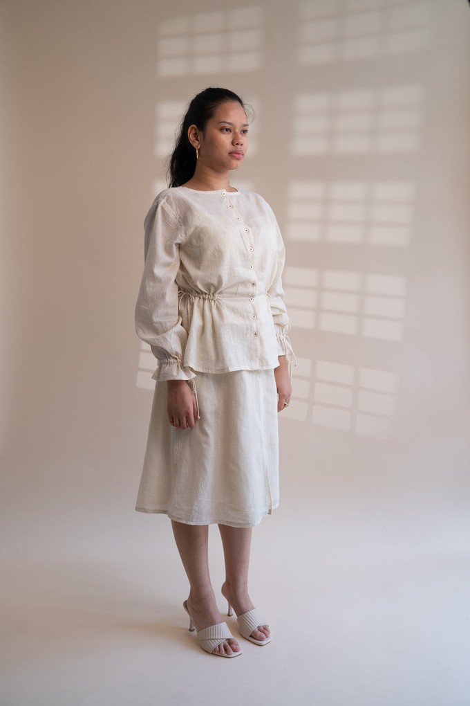 Dawning Peplum Blouse & Flared Skirt Set from Lafaani