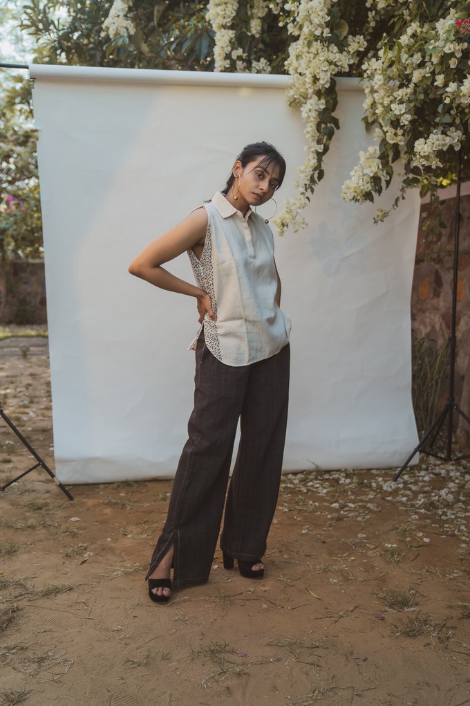 Sonder Halter Neck Blouse & Side Slit Pants from Lafaani