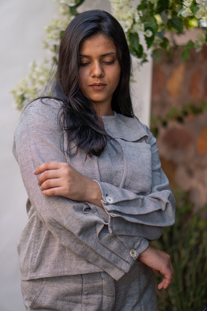 Sonder Pleated Sleeve Blouse & Patch Pocket Pants from Lafaani