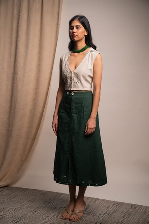 Rewind Cropped Blouse & Rewind Flared Skirt from Lafaani