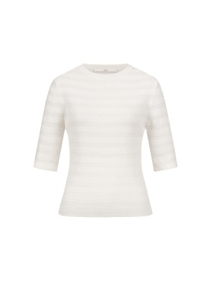Ribbed half-sleeve sweater (GOTS) from LANIUS