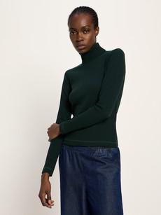 Turtleneck shirt in ribbed look (GOTS) via LANIUS