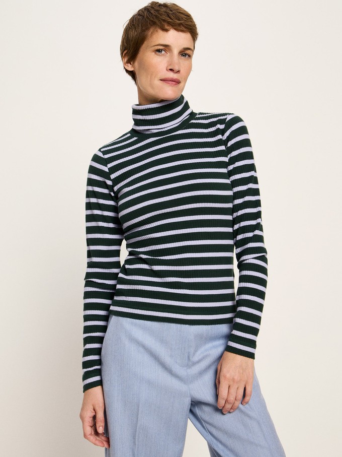 Turtleneck shirt in ribbed look (GOTS) from LANIUS