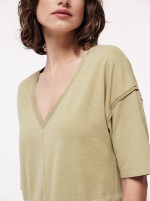 V-neck dress with silk details (OCS) from LANIUS