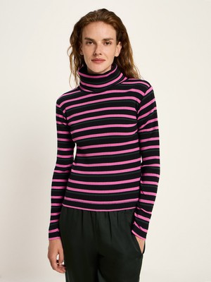 Turtleneck shirt in ribbed look (GOTS) from LANIUS