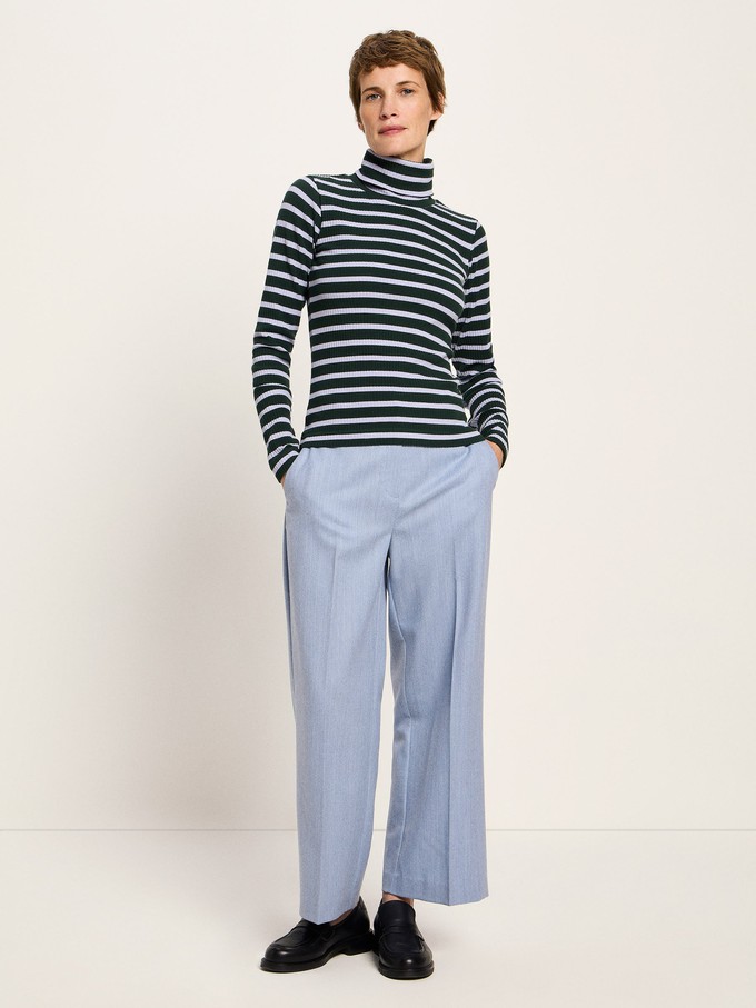Turtleneck shirt in ribbed look (GOTS) from LANIUS