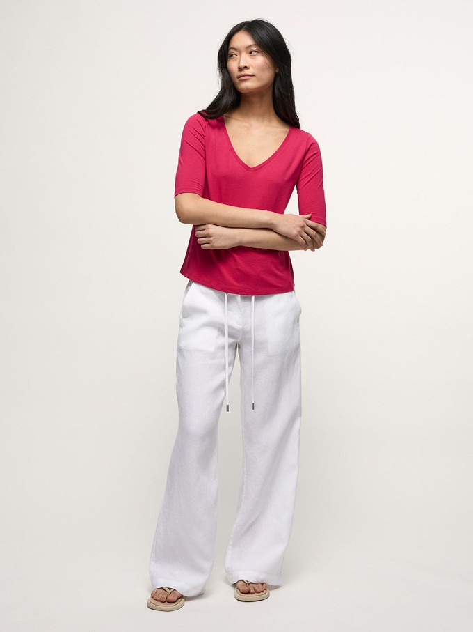 Half sleeve shirt V-neck (GOTS) from LANIUS