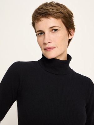 Turtleneck shirt in ribbed look (GOTS) from LANIUS