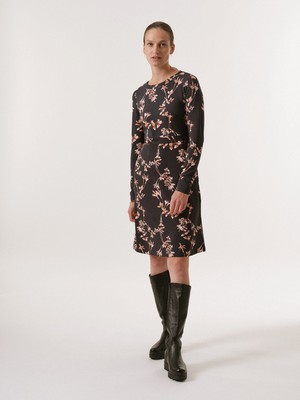 Sheath dress print winter lotus from LANIUS