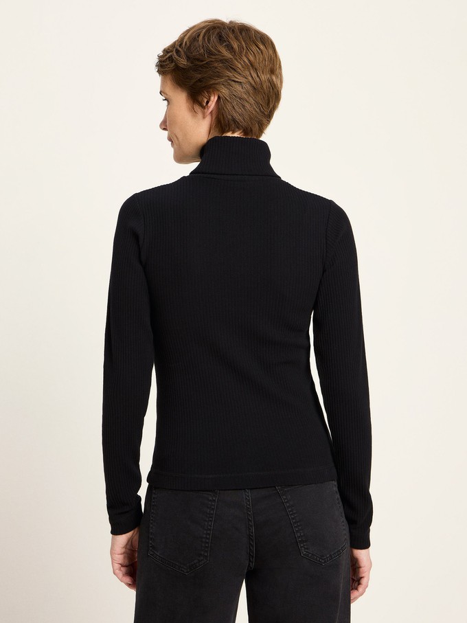 Turtleneck shirt in ribbed look (GOTS) from LANIUS