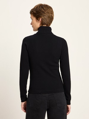 Turtleneck shirt in ribbed look (GOTS) from LANIUS