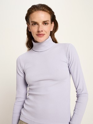 Turtleneck shirt in ribbed look (GOTS) from LANIUS