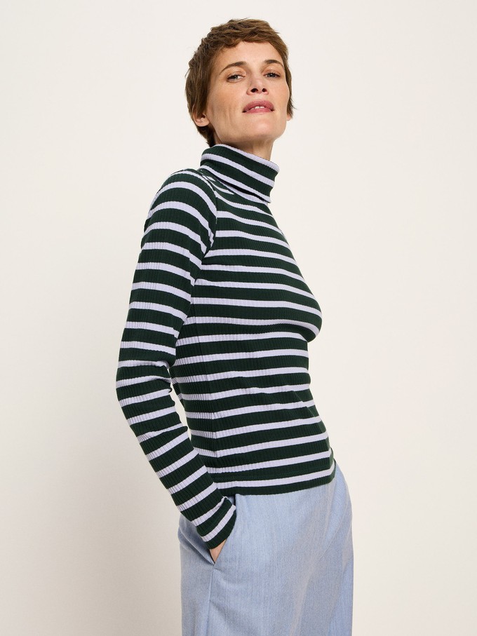 Turtleneck shirt in ribbed look (GOTS) from LANIUS