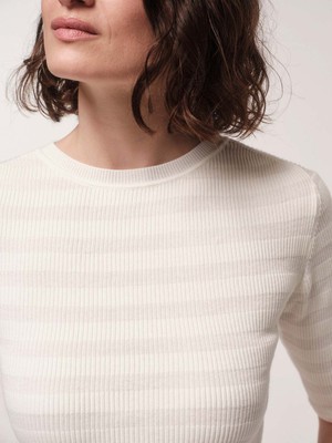 Ribbed half-sleeve sweater (GOTS) from LANIUS