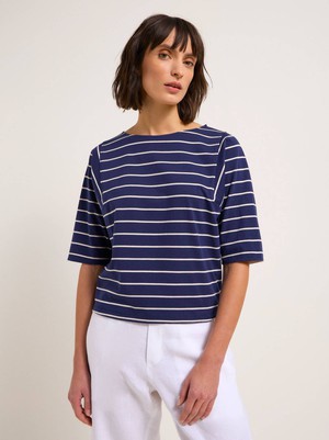 Half-sleeved shirt with stripes (GOTS) from LANIUS